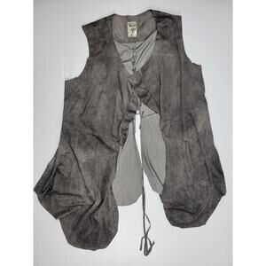 Vocal Faux Suede Western Hippie Boho‎ Stone Gray Womens Vest XXL 2XL
